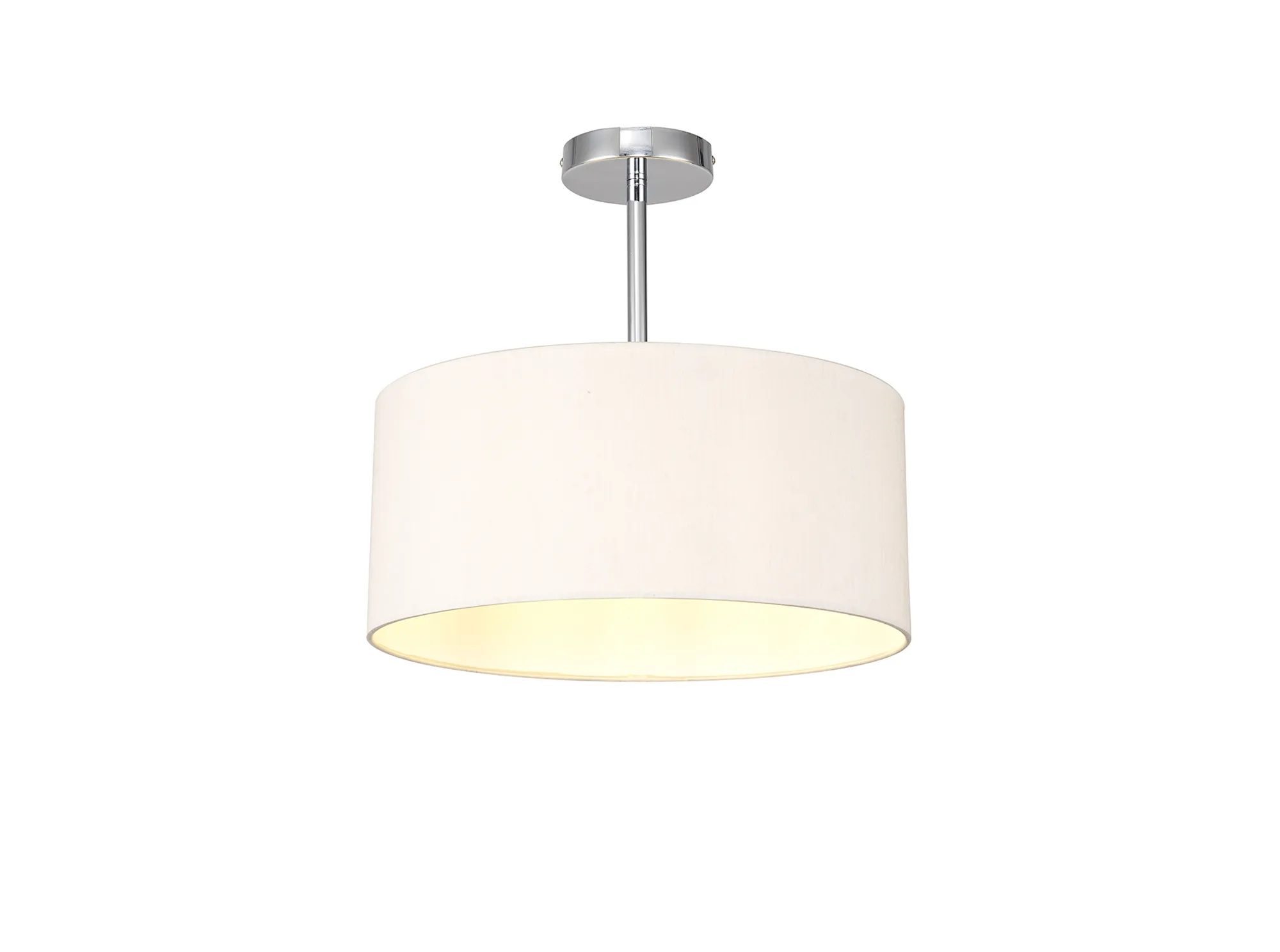 DK0088  Baymont 40cm Semi Flush 1 Light Polished Chrome; Nude Beige/Moonlight